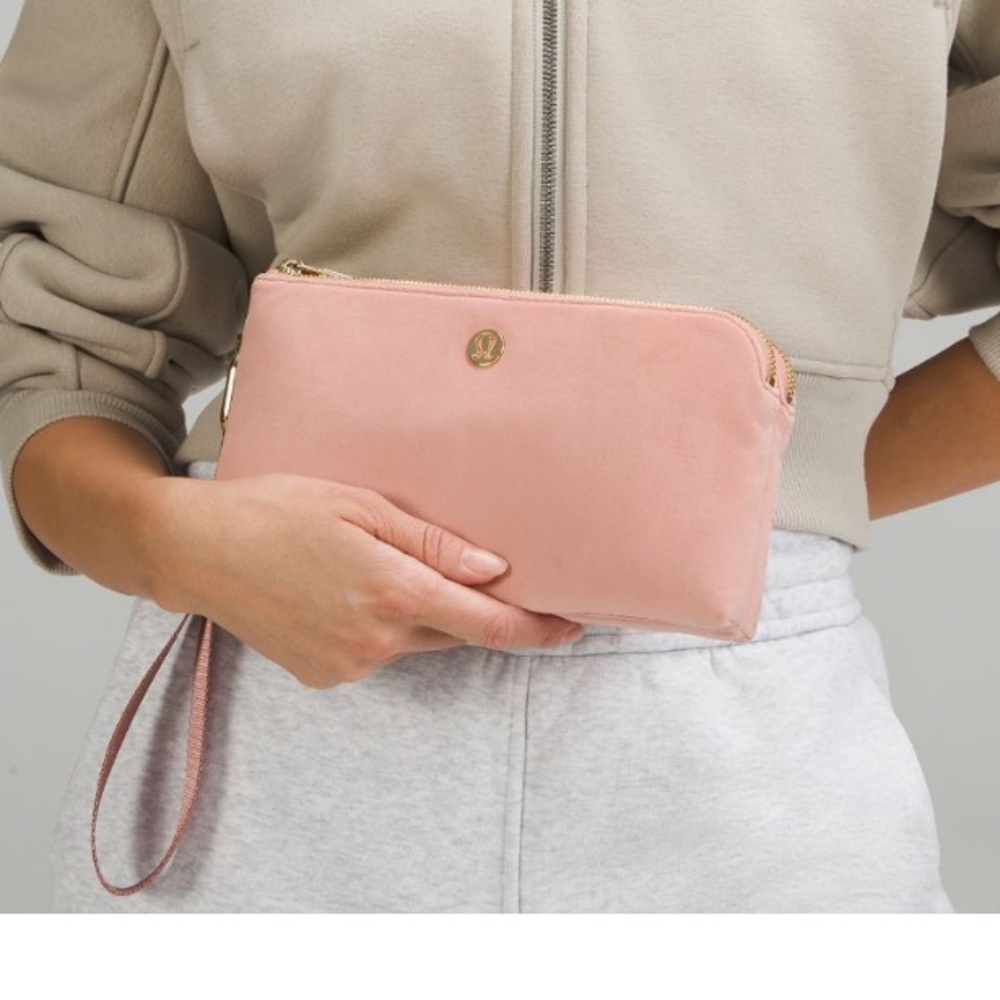 New Lululemon Curved Wristlet, Pink Velour - Picture 2 of 9